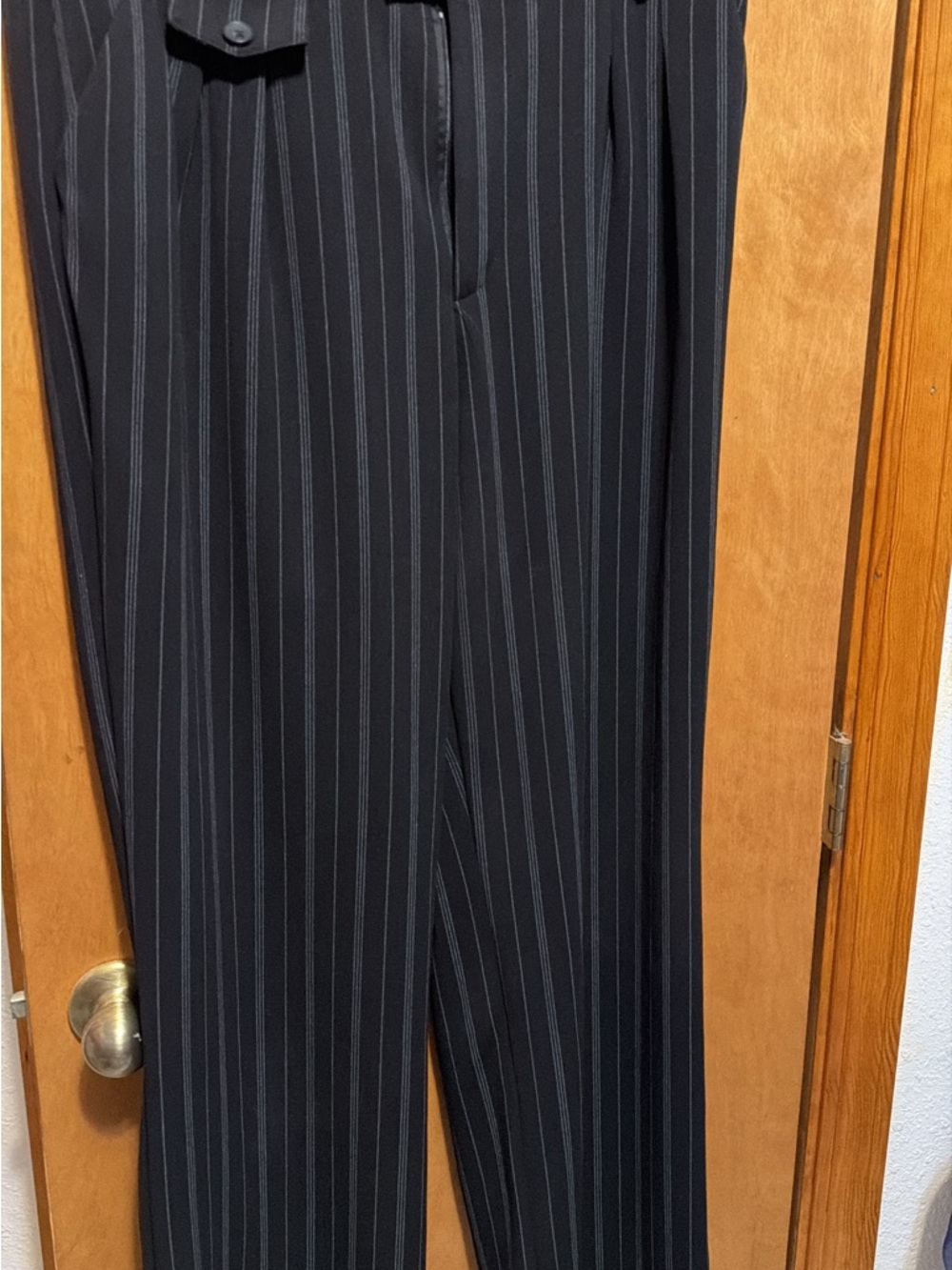 Sincerely Jules Black Pinstripe Wide-Leg Pants